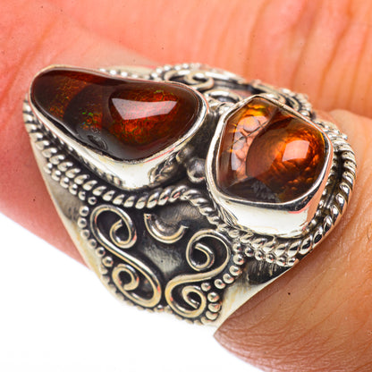 Mexican Fire Agate Rings handcrafted by Ana Silver Co - RING66737