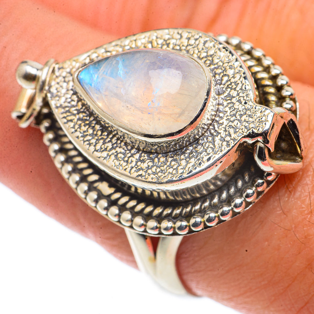 Rainbow Moonstone Rings handcrafted by Ana Silver Co - RING66745