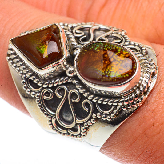 Mexican Fire Agate Rings handcrafted by Ana Silver Co - RING66760