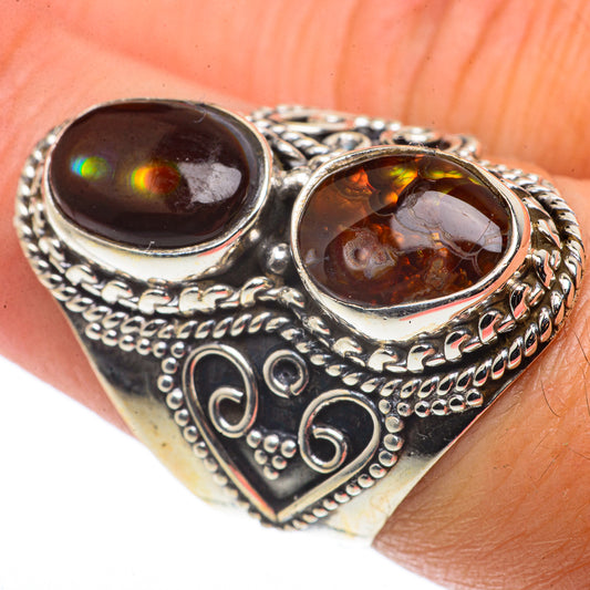 Mexican Fire Agate Rings handcrafted by Ana Silver Co - RING66778