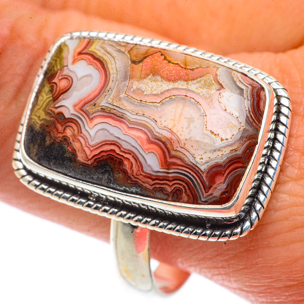 Crazy Lace Agate Rings handcrafted by Ana Silver Co - RING66779