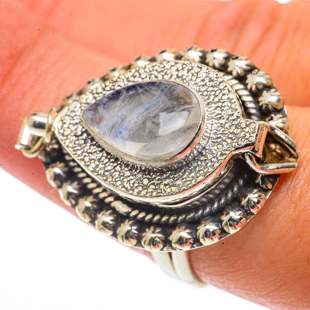 Rainbow Moonstone Rings handcrafted by Ana Silver Co - RING66791