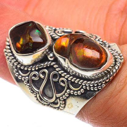 Mexican Fire Agate Rings handcrafted by Ana Silver Co - RING66798