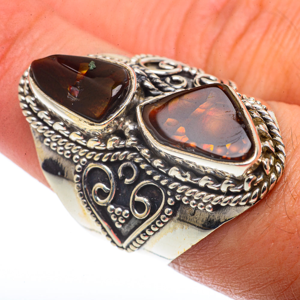 Mexican Fire Agate Rings handcrafted by Ana Silver Co - RING66800