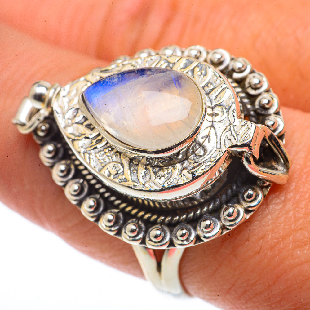 Rainbow Moonstone Rings handcrafted by Ana Silver Co - RING66807