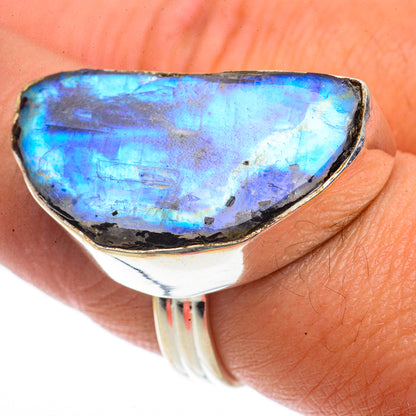 Rainbow Moonstone Rings handcrafted by Ana Silver Co - RING66808