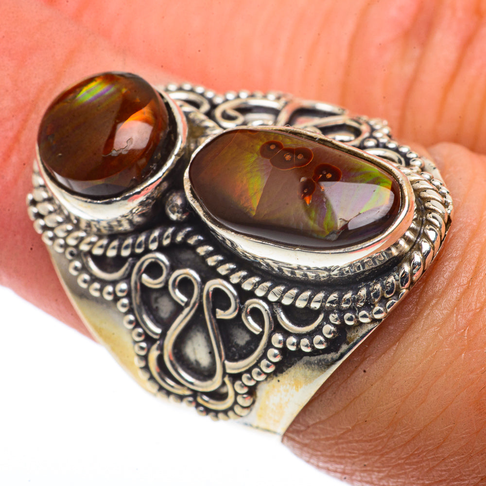 Mexican Fire Agate Rings handcrafted by Ana Silver Co - RING66812
