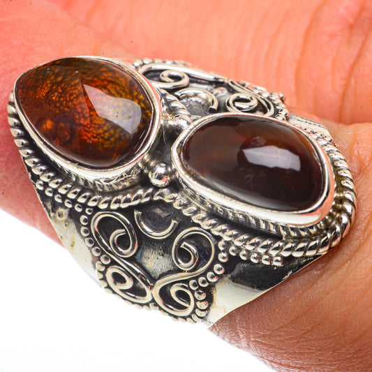 Mexican Fire Agate Rings handcrafted by Ana Silver Co - RING66821