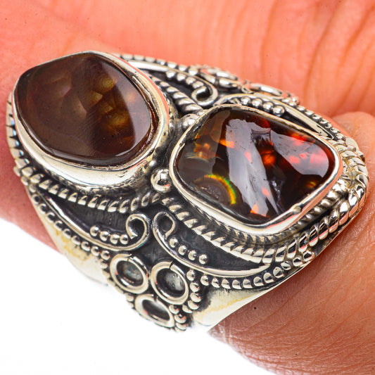 Mexican Fire Agate Rings handcrafted by Ana Silver Co - RING66830