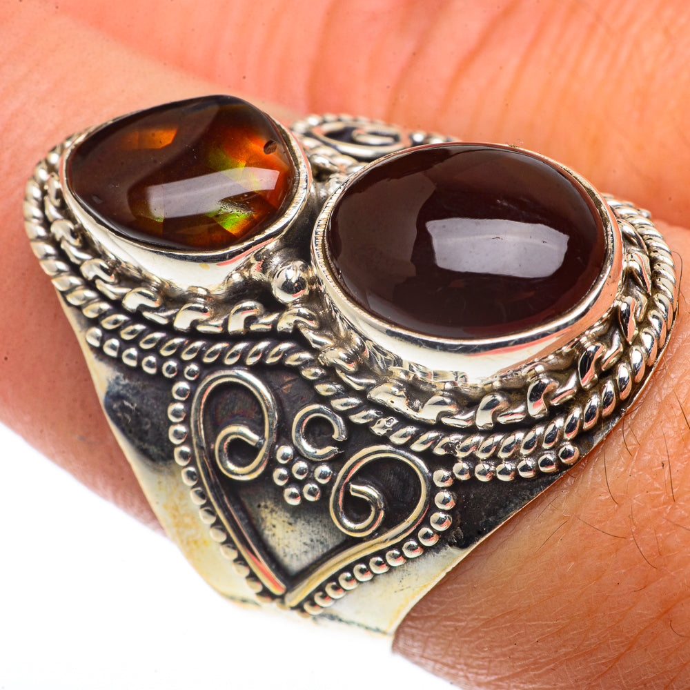 Mexican Fire Agate Rings handcrafted by Ana Silver Co - RING66832