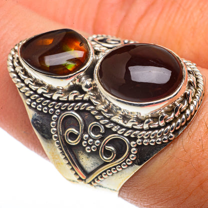 Mexican Fire Agate Rings handcrafted by Ana Silver Co - RING66832