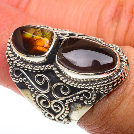 Mexican Fire Agate Rings handcrafted by Ana Silver Co - RING66837