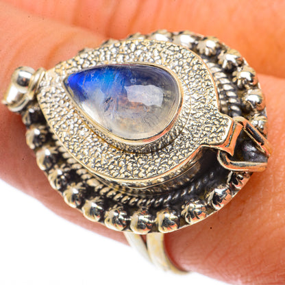 Rainbow Moonstone Rings handcrafted by Ana Silver Co - RING66840