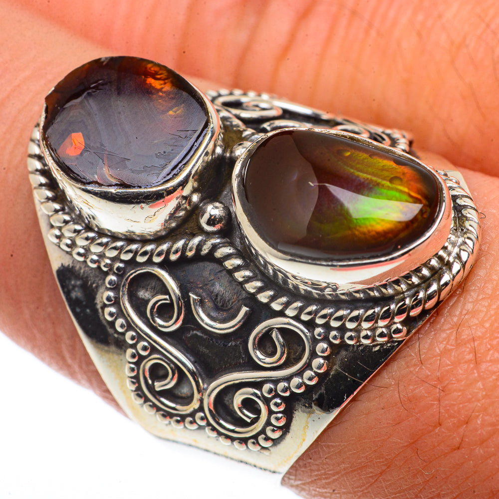 Mexican Fire Agate Rings handcrafted by Ana Silver Co - RING66860