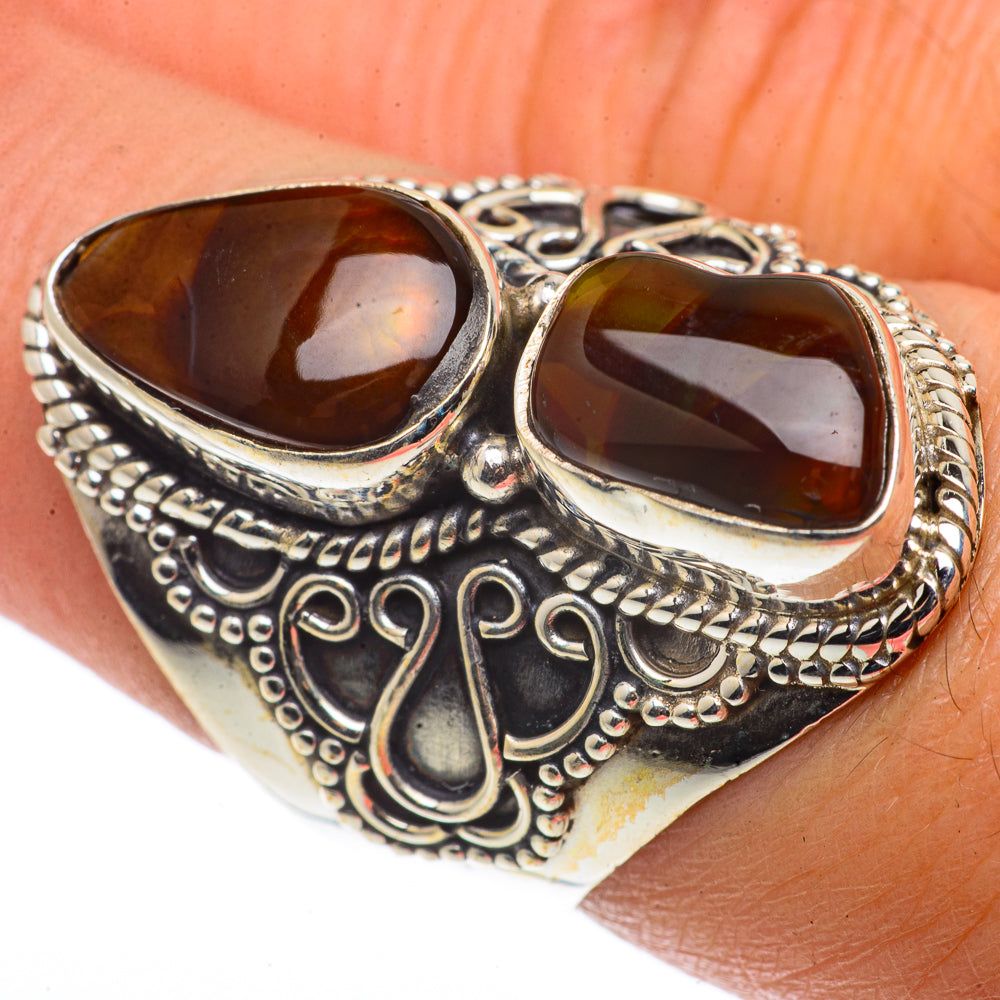 Mexican Fire Agate Rings handcrafted by Ana Silver Co - RING66862