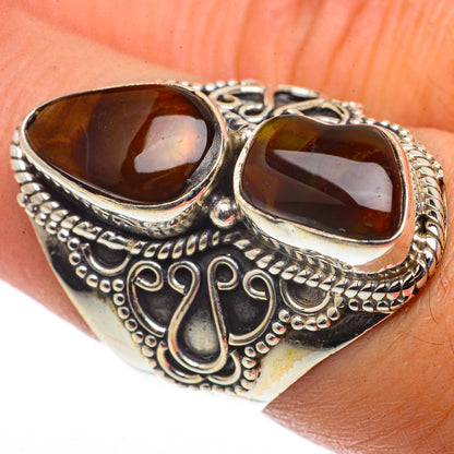 Mexican Fire Agate Rings handcrafted by Ana Silver Co - RING66862