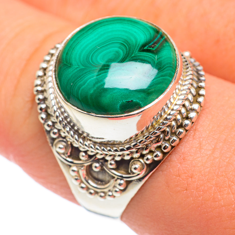 Malachite Rings handcrafted by Ana Silver Co - RING66864
