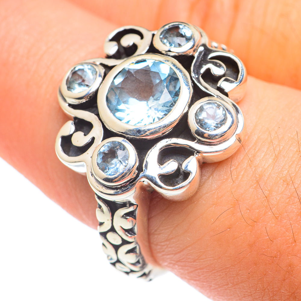 Blue Topaz Rings handcrafted by Ana Silver Co - RING66890