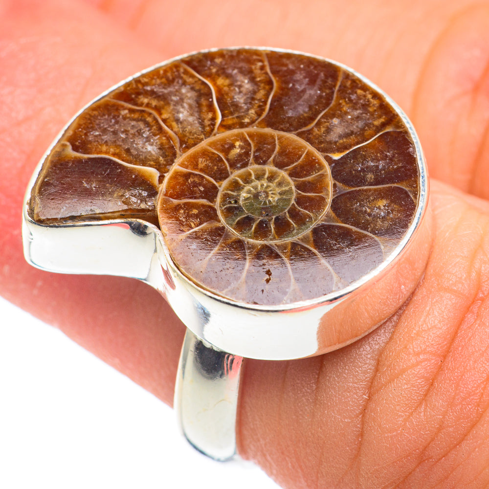 Ammonite Fossil Rings handcrafted by Ana Silver Co - RING66895