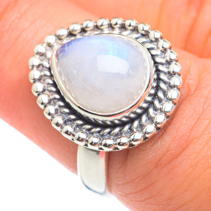 Rainbow Moonstone Rings handcrafted by Ana Silver Co - RING66909