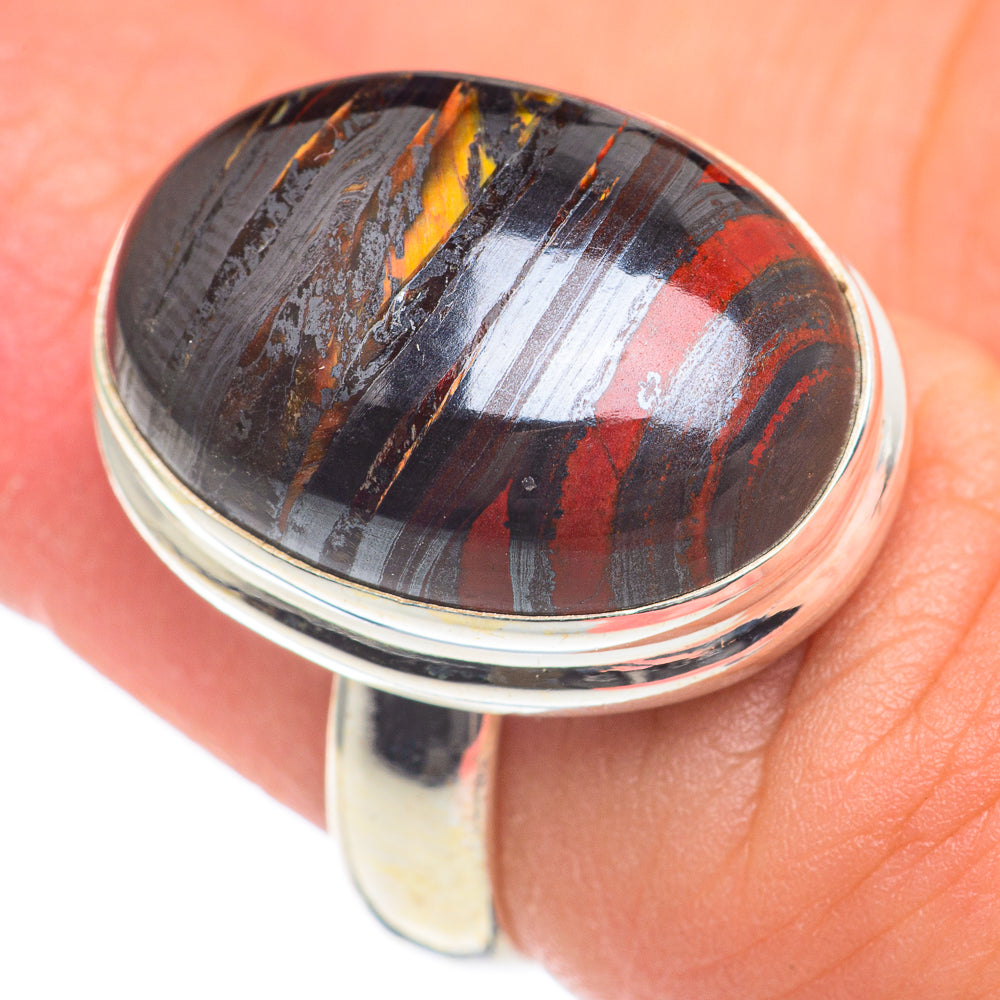 Red Tiger Iron Rings handcrafted by Ana Silver Co - RING66971