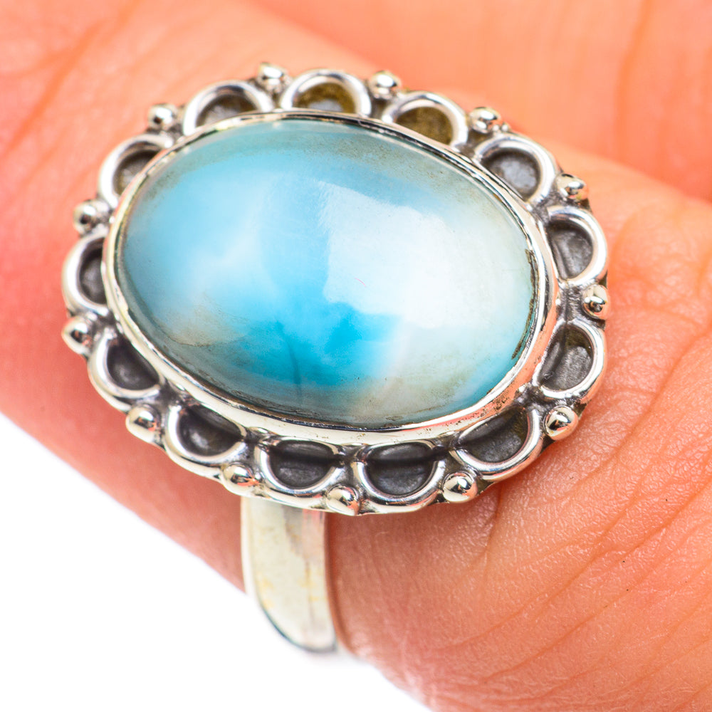 Larimar Rings handcrafted by Ana Silver Co - RING67007