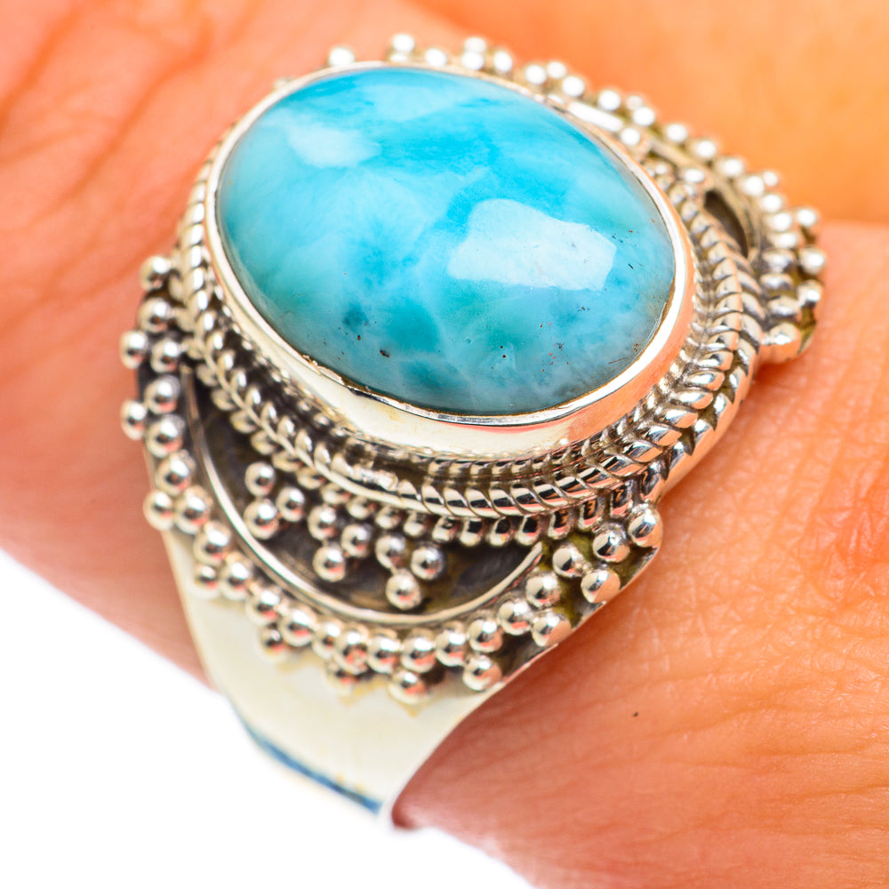 Larimar Rings handcrafted by Ana Silver Co - RING67009
