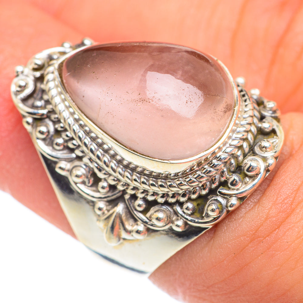 Rose Quartz Rings handcrafted by Ana Silver Co - RING67016