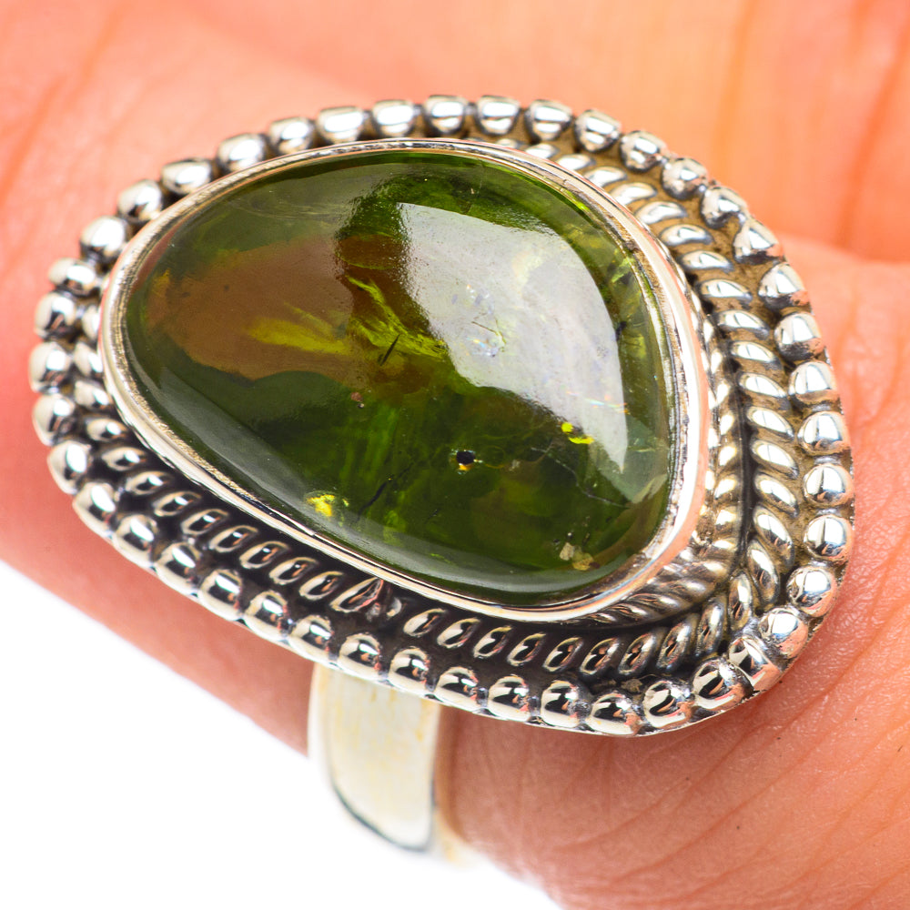 Green Tourmaline Rings handcrafted by Ana Silver Co - RING67032
