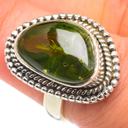 Green Tourmaline Rings handcrafted by Ana Silver Co - RING67032
