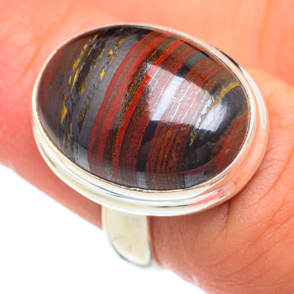 Red Tiger Iron Rings handcrafted by Ana Silver Co - RING67033