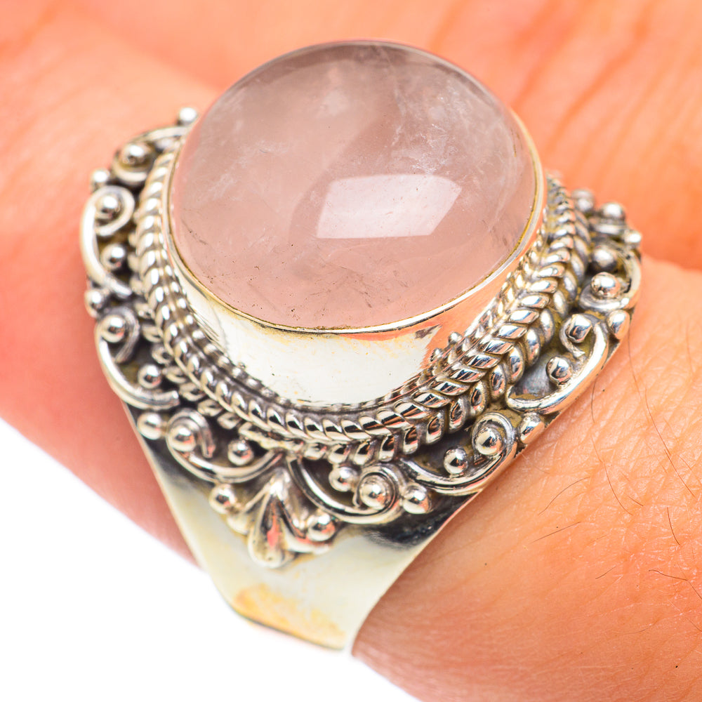 Rose Quartz Rings handcrafted by Ana Silver Co - RING67055