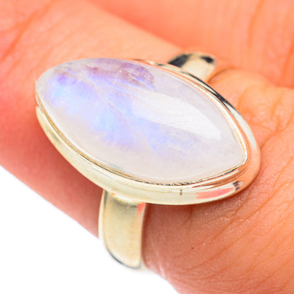 Rainbow Moonstone Rings handcrafted by Ana Silver Co - RING67097