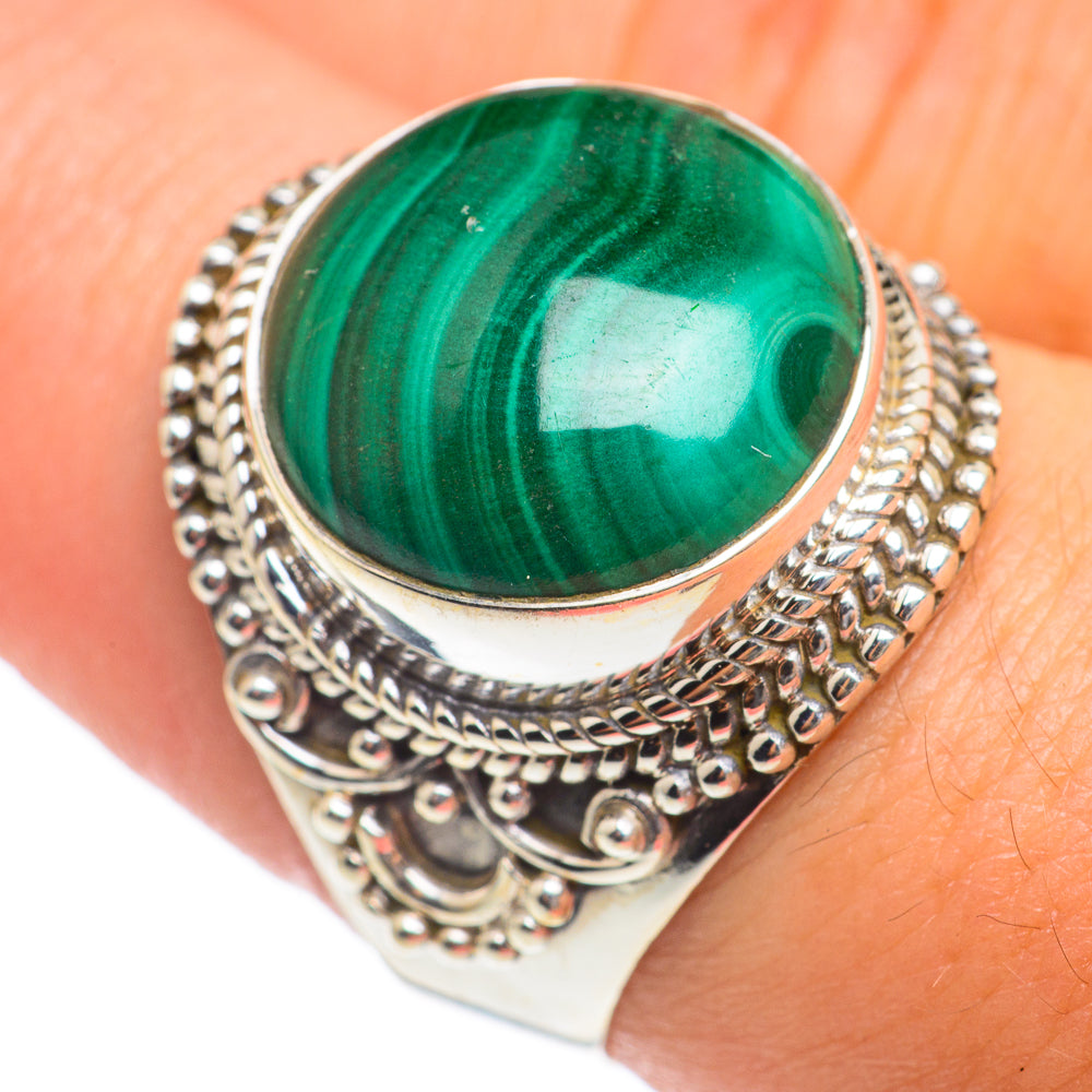 Malachite Rings handcrafted by Ana Silver Co - RING67104