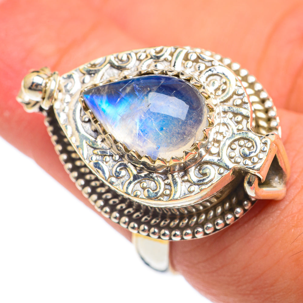 Rainbow Moonstone Rings handcrafted by Ana Silver Co - RING67129