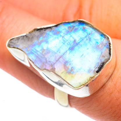 Rainbow Moonstone Rings handcrafted by Ana Silver Co - RING67130