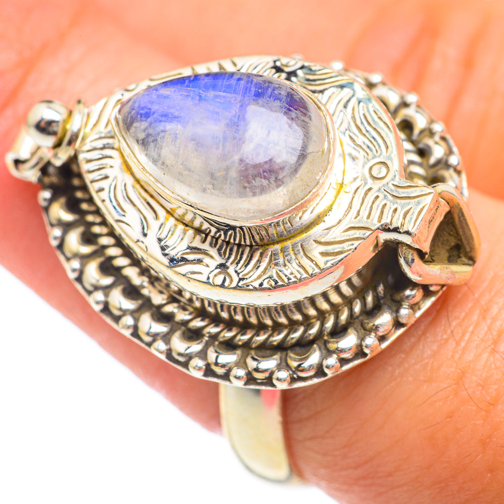 Rainbow Moonstone Rings handcrafted by Ana Silver Co - RING67149