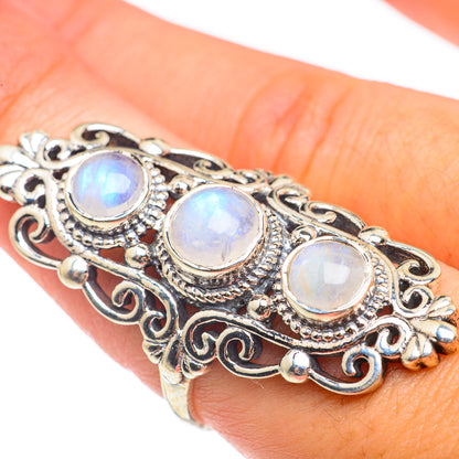 Rainbow Moonstone Rings handcrafted by Ana Silver Co - RING67151