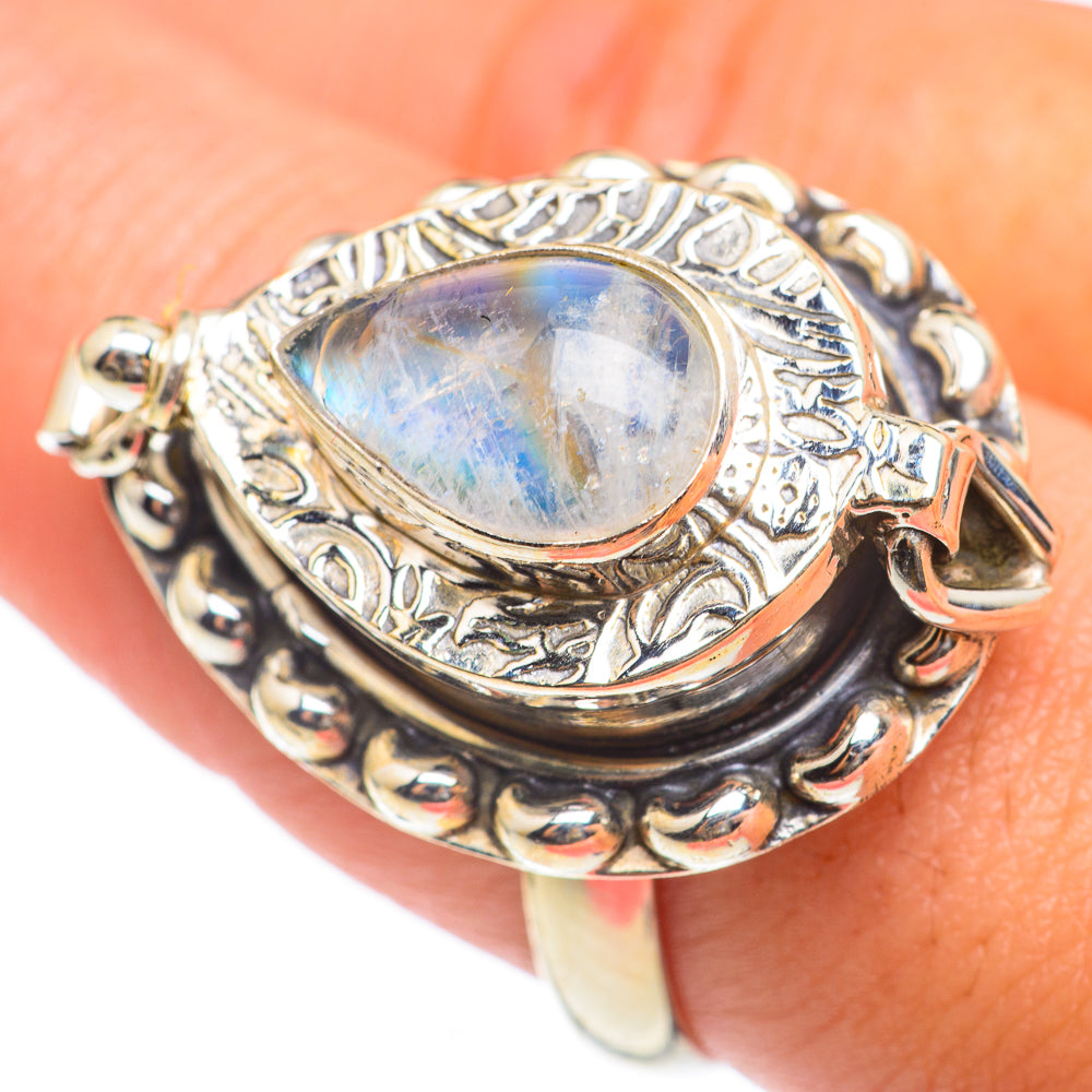 Rainbow Moonstone Rings handcrafted by Ana Silver Co - RING67152