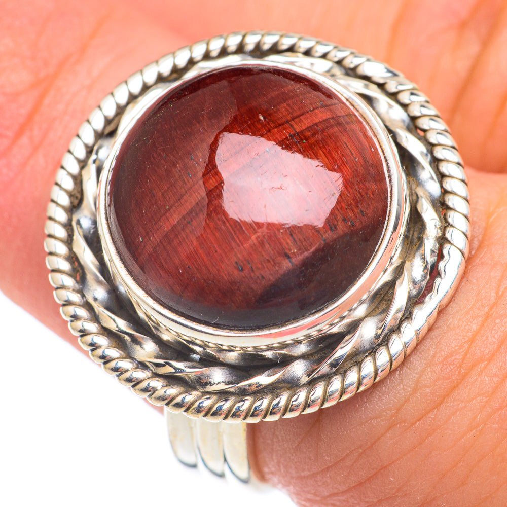 Red Tiger Iron Rings handcrafted by Ana Silver Co - RING67170