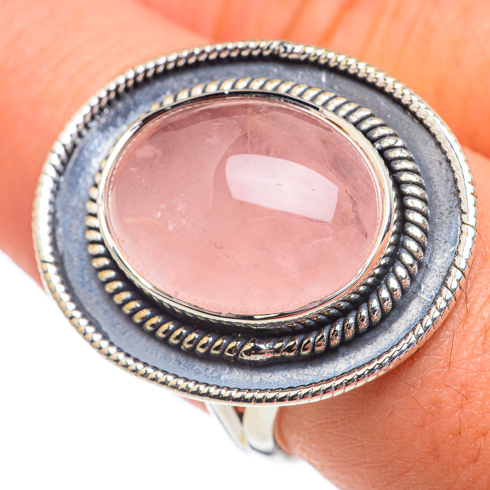 Rose Quartz Rings handcrafted by Ana Silver Co - RING67174