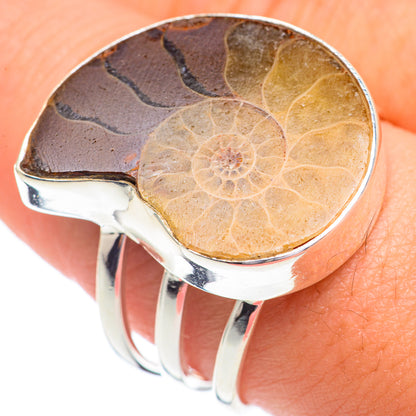 Ammonite Fossil Rings handcrafted by Ana Silver Co - RING67202