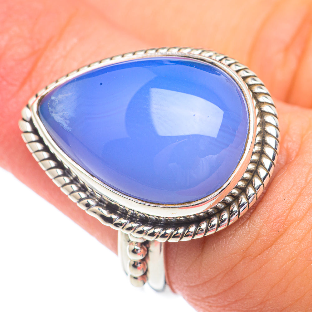 Aqua Chalcedony Rings handcrafted by Ana Silver Co - RING67224
