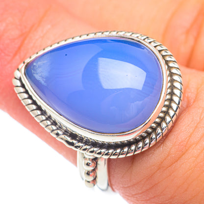 Aqua Chalcedony Rings handcrafted by Ana Silver Co - RING67224