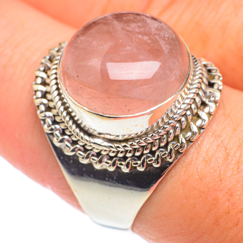 Rose Quartz Rings handcrafted by Ana Silver Co - RING67237
