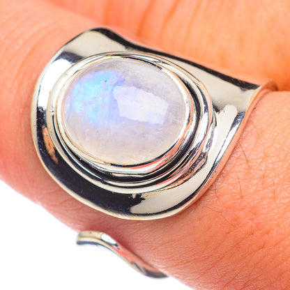 Rainbow Moonstone Rings handcrafted by Ana Silver Co - RING67246