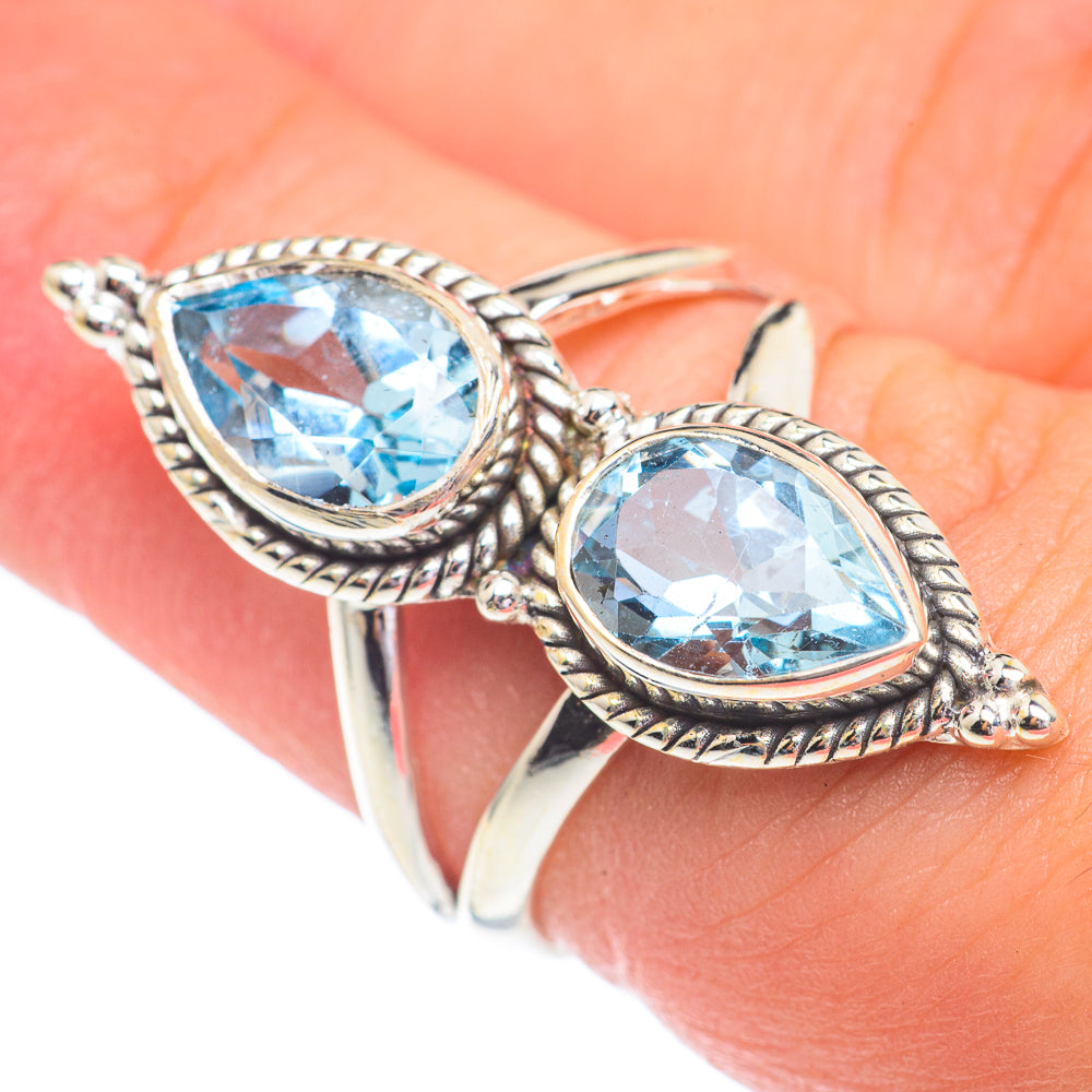 Blue Topaz Rings handcrafted by Ana Silver Co - RING67302