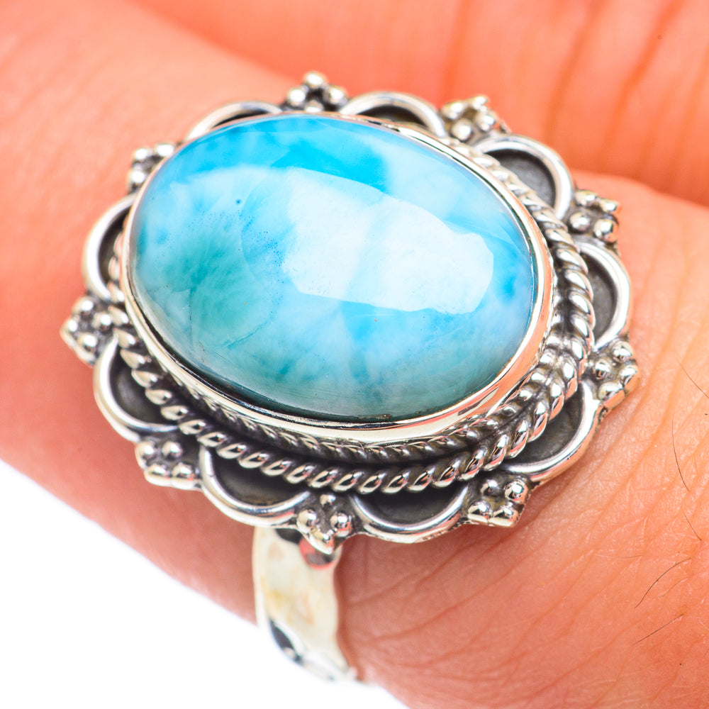 Larimar Rings handcrafted by Ana Silver Co - RING67346