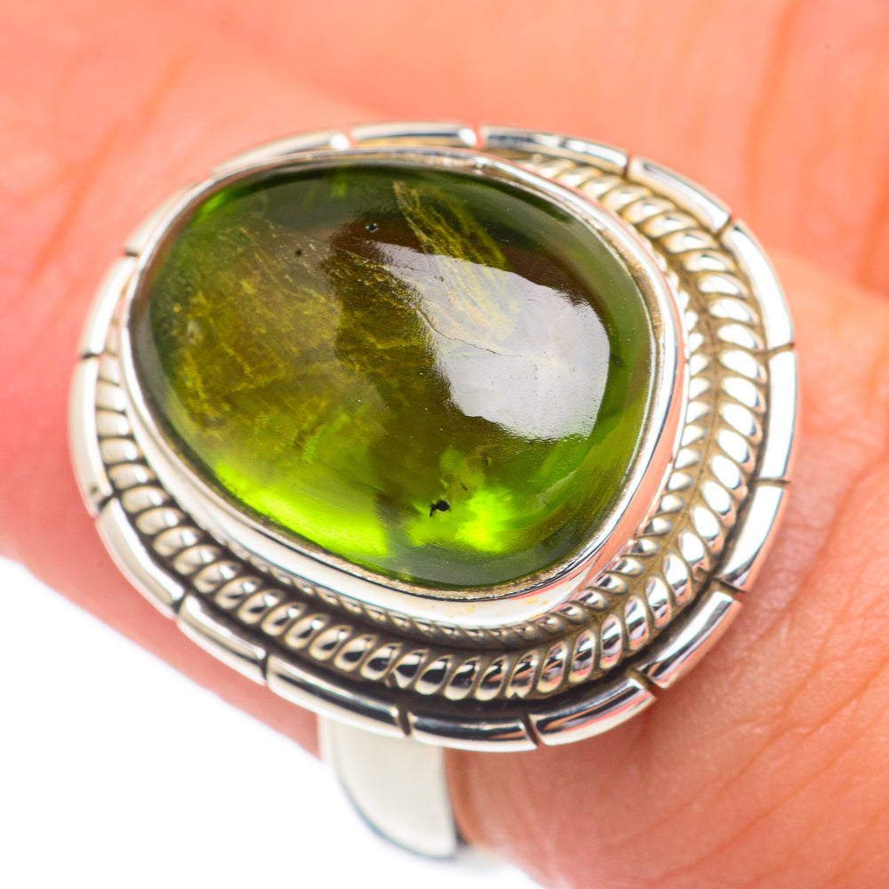 Green Tourmaline Rings handcrafted by Ana Silver Co - RING67349