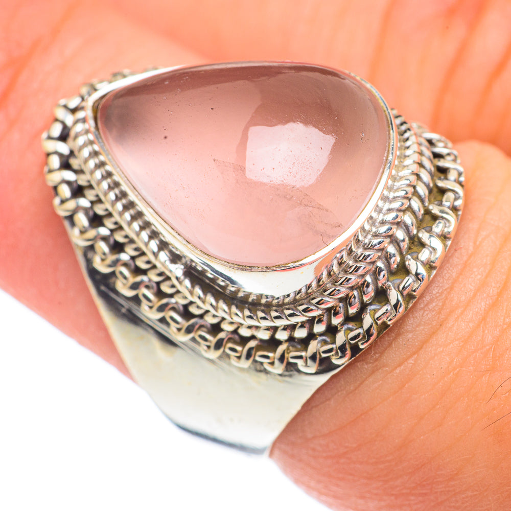 Rose Quartz Rings handcrafted by Ana Silver Co - RING67355